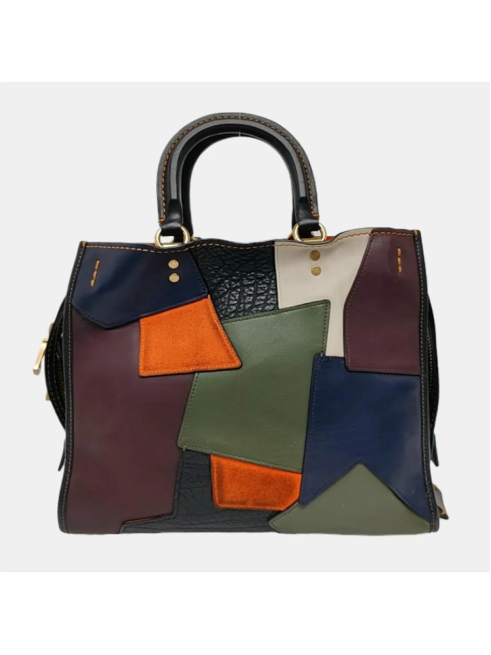 Coach 1941 Patchwork Rogue 30 Bag 20315 Multi Orange Olive Leather Suede Satchel